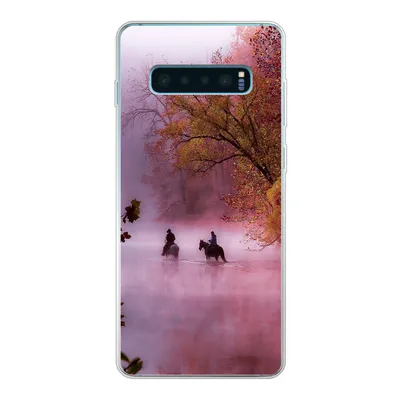 Produktbild von MuchoWow® Handyhülle Schutzhülle Hülle für Samsung Galaxy S10 Plus Pferde - Nebel - Wald Silikon Softcase Handy Hülle - Schutzhülle