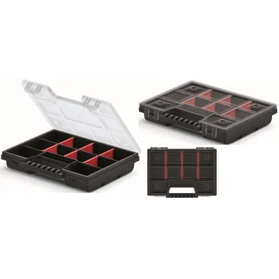 Produktbild von Kistenberg Werkstatt-Organizer NOR 08 KNO20154 11 Fächer, verstellbare Trennwände, schwarz 195 mm