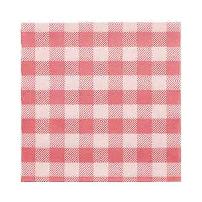 Produktbild von 42000 Servietten, 1-lagig 1/4-Falz 33 cm x 33 cm rot/weiss Vichy Karo
