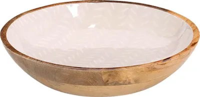 Produktbild von ZELLER 25696 Schale BEIGE, Mangoholz, ca. Ø 25 x 6 cm