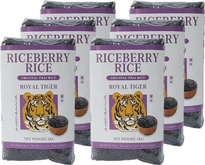 Obrázek produktu pro Royal Tiger Riceberry, 6x 1kg pytel, černá jasmínová rýže