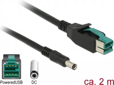 Image de DELOCK PoweredUSB Kabel 12V St > DC 5.5x2.1mm St 2.0m