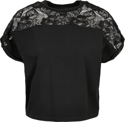 Produktbild von Urban Classics Ladies Short Oversized Lace Top schwarz - XL