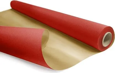 Produktbild von KRAFT DUO METAL Verpackungspapier Rot-Gold, Rolle 69 cm/50 m