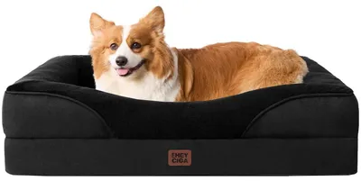 Produktbild von Orthopädisches Hundebett mit 4 Rändern 89x56cm Schwarz