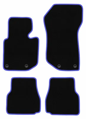 Produktbild von Velours-Fußmatten für BMW 3 E36 1993-2001 (Cabrio) – 4-tlg, Schwarz/Blau, passgenau – Wielganizator CARLUX