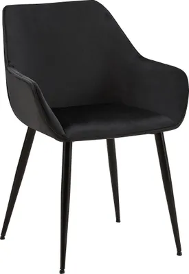 Produktbild von CLP Esszimmerstuhl Luena mit Rückenlehne gepolstert bis 150 kg belastbar schwarz Material Samt