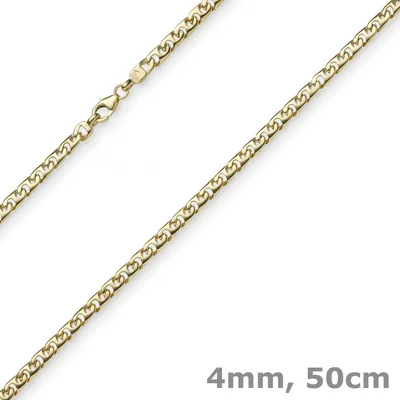 Produktbild von 4mm Phantasiekette Kette Collier Halskette, 585 Gold Gelbgold, glänzend, 50cm