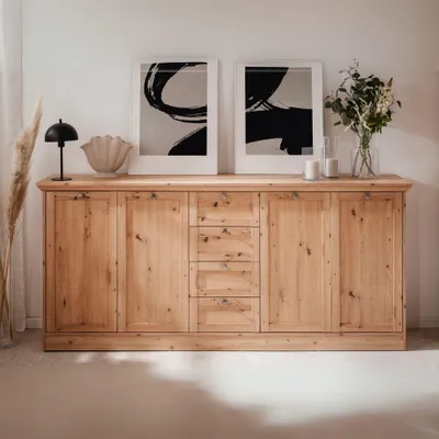 Immagine prodotto di Madia 4 ante e 4 cassetti rovere anticato Timber51A 200x40x90H Il fascino del legno naturale nella tua casa