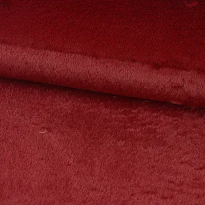 Produktbild von Fellimitat Stoff Meterware Kunstfell kuschelweich dunkelrot 1,45m