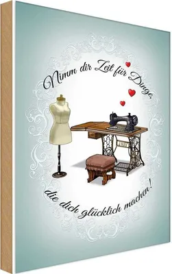 Produktbild von vianmo Holzschild 18x12 cm Nähen macht dich glücklich Sport Hobby