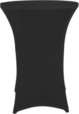 Produktbild von Perel Stretch Tischhülle Schwarz Ø80 x 100 cm für runde Cocktail und Stehtische elastische Abdeckung