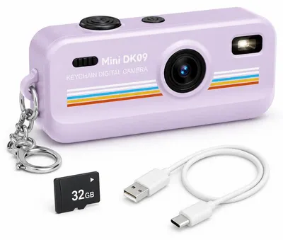 Produktbild von Mini Schlüsselanhänger Kamera 1080P – 0,96 Zoll IPS, Doppellinse, 11 Filter – Type-C, nur 27 g, in Violett – Digitalkamera für Vlogging, Reisen und Unterhaltung