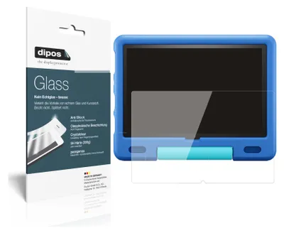 Produktbild von 2x Schutzfolie für Amazon Fire HD 10 Kids (2021) - Anti-Shock 9H Folie dipos Glass Kunststoffglas