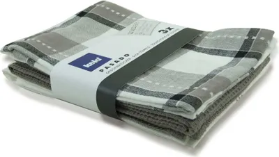 Produktbild von Kela Geschirrtuch Pasado 100%Baumwolle grau 3tlg 65x45cm, 15961