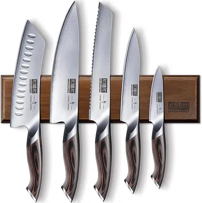 Imagen del producto de Juego de cuchillos de 6 piezas, juego de cuchillos de cocina con soporte magnético