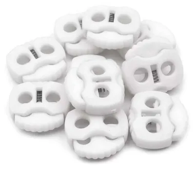 Produktbild von 10 Kordelstopper mit zwei Löchern 20x20mm, Durchzug 5mm - 35 Farben