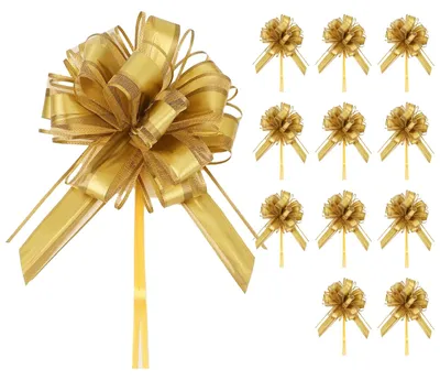 12 goldene Zugschleifen, 17,8 cm, für Geschenkverpackung
