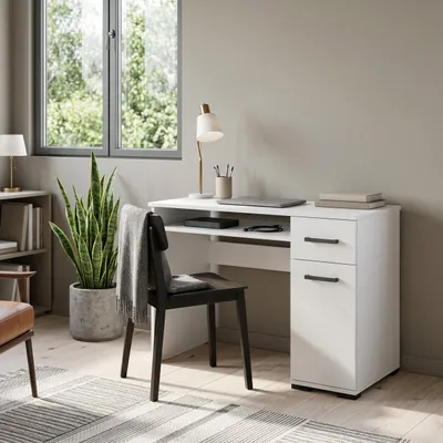 Produktbild von Masseno Schreibtisch ALBANO 105x56x75 cm Bürotisch Computertisch, Weiß