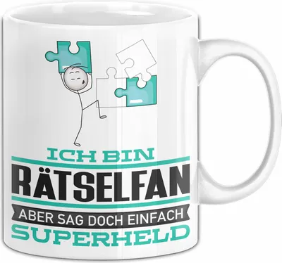 Produktbild von Rätselfan Geschenk Tasse Ich Bin Rätselfan Aber Sag Doch Einfach Superheld Lustige Geschenkdiee für Rätselfan Kaffee-Becher (Weiß)