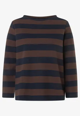 Produktbild von MORE & MORE Boxy Shirt 3/4 Sleeves with Stripe espresso marine 46
