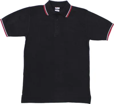 Produktbild von MFH Poloshirt, rot-weiße Streifen, mit Knopfleiste, schwarz