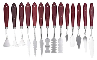 Produktbild von 14Pcs Spachtel Edelstahl, Malspachtel für Acrylfarben, Malerei Spatel Palettenmesser, Malerei Mischschaber für Ölgemälde, Acrylmischen
