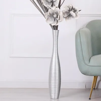 Produktbild von Leewadee Bodenvase 65 cm - Hohe Polyresin Deko für Pampasgras