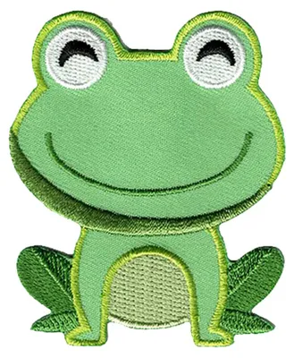 Produktbild von Frosch Tier - Aufnäher, Bügelbild, Aufbügler, Applikationen, Patches, Flicken, Zum Aufbügeln, Größe: 5,9 x 6,8 cm
