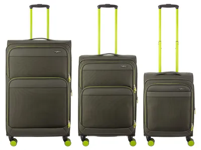 Produktbild von Franky 3er Koffer SET Gr. L/M/S Reisegepäck T27-F Spinner mit Dehnfalte olive/neongreen