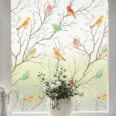 Produktbild von GKA wunderschöne Fensterfolie Sichtschutz Vögel 200 cm x 45 cm