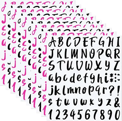 Imagen del producto de Calcomanías de letras y números, autoadhesivas, 10 hojas, resistentes a la intemperie, para uso en exteriores