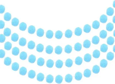 Image de Boules en feutre avec des pompons bleus, 30 boules, guirlande de Noël et décorations pour les fêtes et les anniversaires