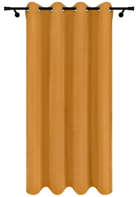 Zdjęcie produktu dla Voppi Zasłona welurowa do salonu i sypialni 140 x 230 cm długa żółta zasłona okienna na przelotkach