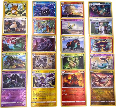 Produktbild von Pokemon Karten - 20 Verschiedene Pokemon Reverse Holo Karten | inklusive seltenen Rare Reverse Holo Karten - Deutsch