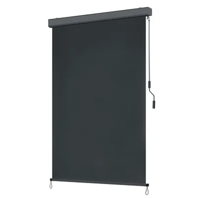 Obrázok produktu pre LZQ 250x160cm Vonkajšia vertikálna markíza Výsuvná vertikálna markíza s ručnou kľukou Slnečná clona Markízy na ochranu súkromia Vonkajšia roleta, tmavosivá