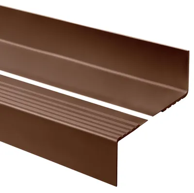 Obrázok produktu pre QUEST Protišmykový schodiskový profil RDD PVC, ochrana schodov, 40x60mm, hnedá
