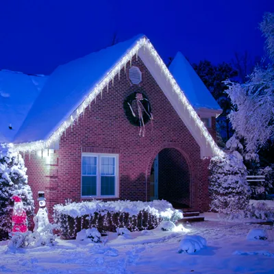 Produktbild von Ikodm Lichterketten Eisregen 400 LED Kaltweiß, 10 m Lichtervorhang, 31 V, IP44, 8 Modi mit Memory für Weihnachten