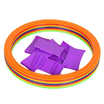 Produktbild von 28 cm Speed-Trainingsring-Set, 10 Geschwindigkeitsringe und 10 Verbindungsclips, für Fußball und Basketball Training