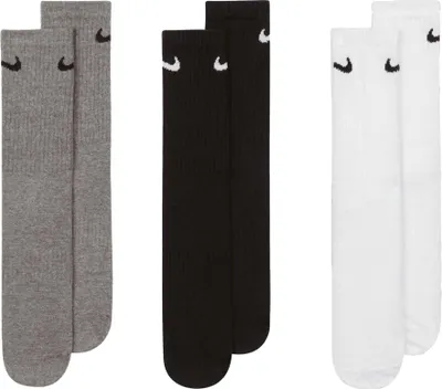 Produktbild von Nike - Socken für Herren/Damen Unisex, Leicht, Alltag (3er-Pack) BC7035 (38 EU - 42 EU) (Weiß/Grau/Schwarz)