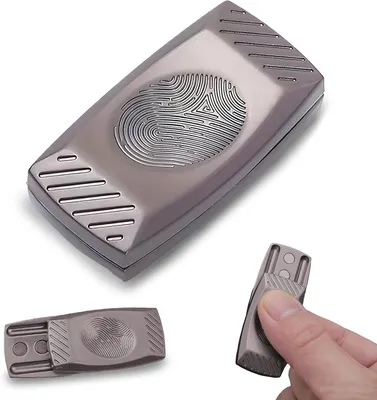 Productafbeelding van Fidget slider metal EDC adhs volwassenen - Zwart - Meervoudig Verplaatsbaar Stressverminderend Duurzaam