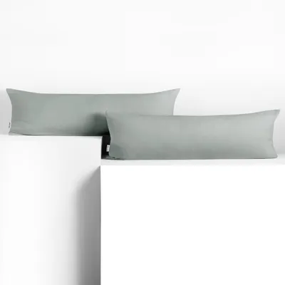 Produktbild von Seitenschläferkissenbezug 2er Set 20x145 cm Kissenbezug Kissenbezüge Baumwolle Seitenschläfer Stillkissen Stahl