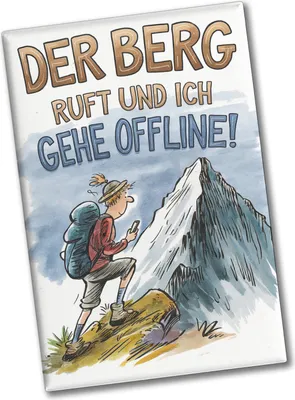 Produktbild von Der Berg ruft Souvenir Souvenir Magnet Wanderer mit Rucksack