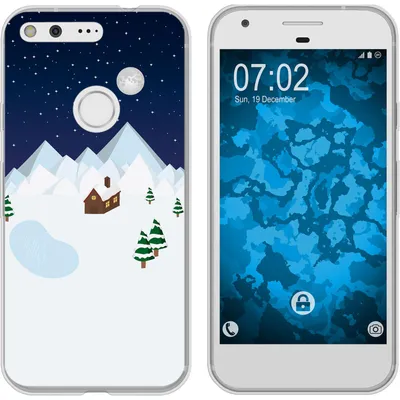 Produktbild von PhoneNatic Case kompatibel mit Google Pixel XL Silikon-Hülle X Mas Weihnachten Winterwonderland M6