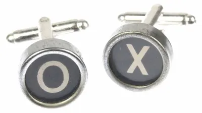 Produktbild von X + O Manschettenknöpfe Vintage Schreibmaschinentaste Miniblings Tic Tac Toe swz