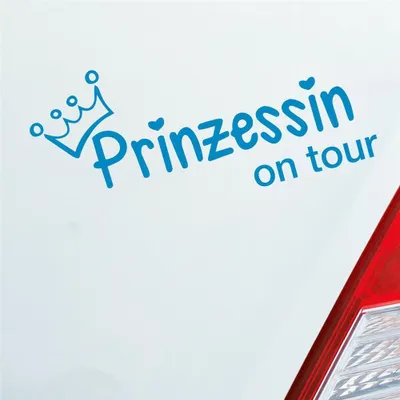 Produktbild von Auto Aufkleber Prinzessin on tour Krone Mädels 20x10 cm Hellblau Sticker Heckscheibenaufkleber