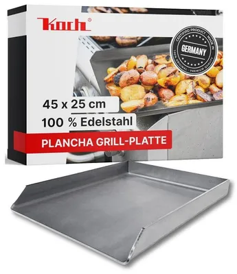 Produktbild von KOCH #43 massive Edelstahl PLANCHA 45 x 25 cm Steak- Burger- GRILLPLATTE 4,7 KG