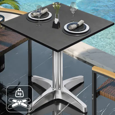Produktbild von CPBL | HPL Bistrotisch | B:T:H 60 x 60 x 80 cm | Anthrazit / Aluminium | Zusatzgewicht | Quadratisch | Bistrotisch Gastro Tisch