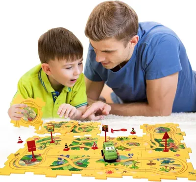 Productafbeelding van Omgoods - Educatief Puzzelcircuit met Auto voor Kinderen