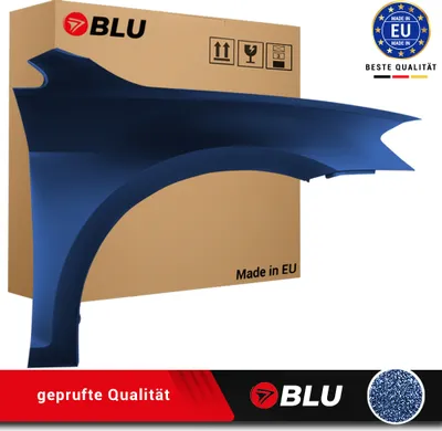 Zdjęcie produktu dla BLU Błotnik pasujący do VW Volkswagen Golf VII 7 LH5X Prawy Niebieski Nacht Blau Metallisch | 2012-2017 | Przedni Przód | Lakierowany | Gotowy do montażu | Stal